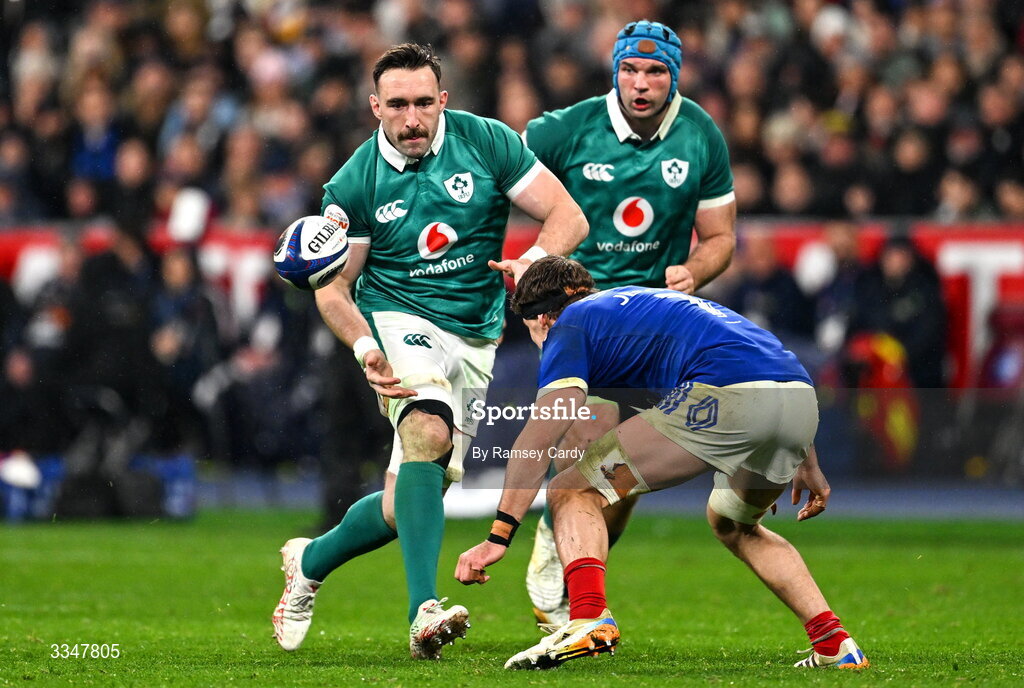 5 February 2026; Jack Conan of Ireland during the Guinness 6 Nations Rugby Championship match between France and Ireland at Stade de France in Paris, France. Photo by Ramsey Cardy/Sportsfile