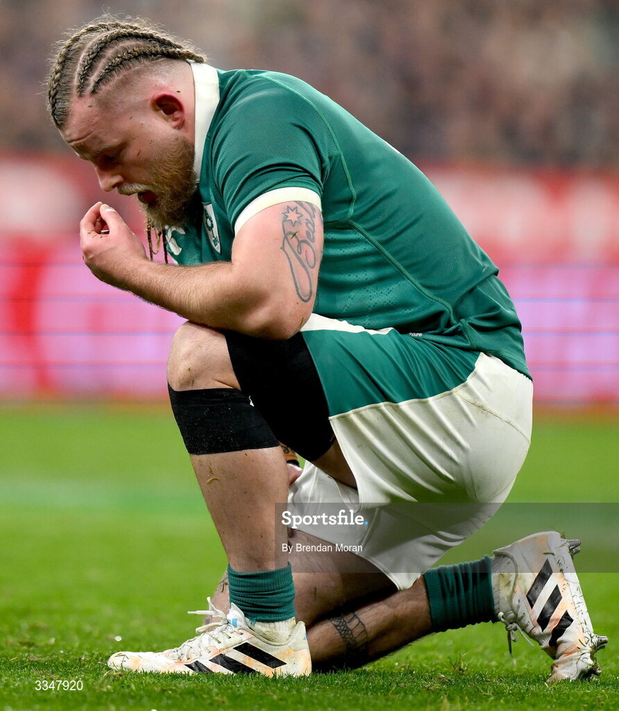 5 February 2026; Finlay Bealham of Ireland during the Guinness 6 Nations Rugby Championship match between France and Ireland at Stade de France in Paris, France. Photo by Brendan Moran/Sportsfile