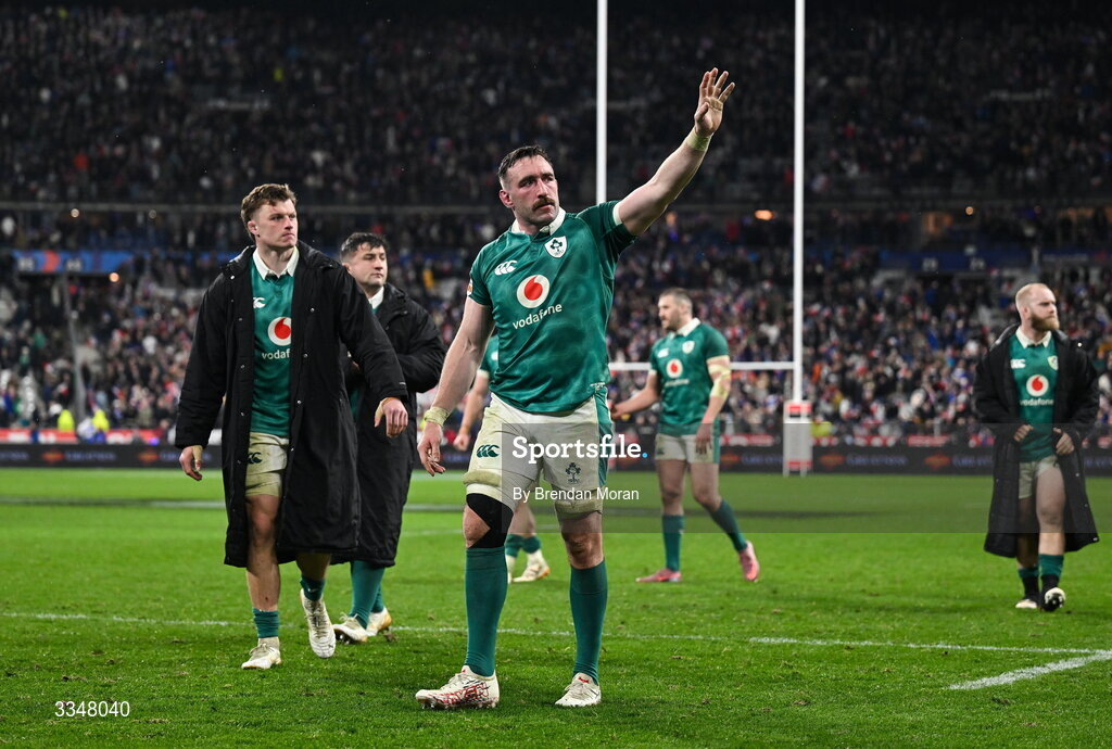 5 February 2026; Jack Conan of Ireland after the Guinness 6 Nations Rugby Championship match between France and Ireland at Stade de France in Paris, France. Photo by Brendan Moran/Sportsfile