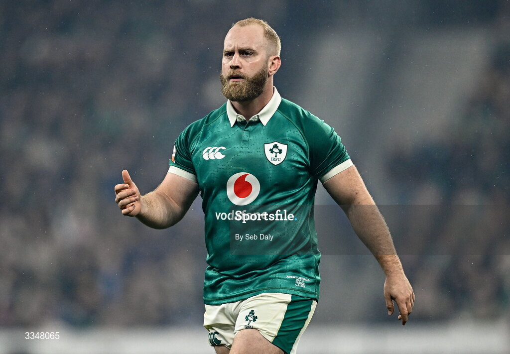 5 February 2026; Jeremy Loughman of Ireland during the Guinness 6 Nations Rugby Championship match between France and Ireland at Stade de France in Paris, France. Photo by Seb Daly/Sportsfile