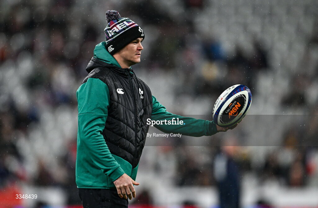 5 February 2026; Ireland assistant coach Jonathan Sexton before the Guinness 6 Nations Rugby Championship match between France and Ireland at Stade de France in Paris, France. Photo by Ramsey Cardy/Sportsfile