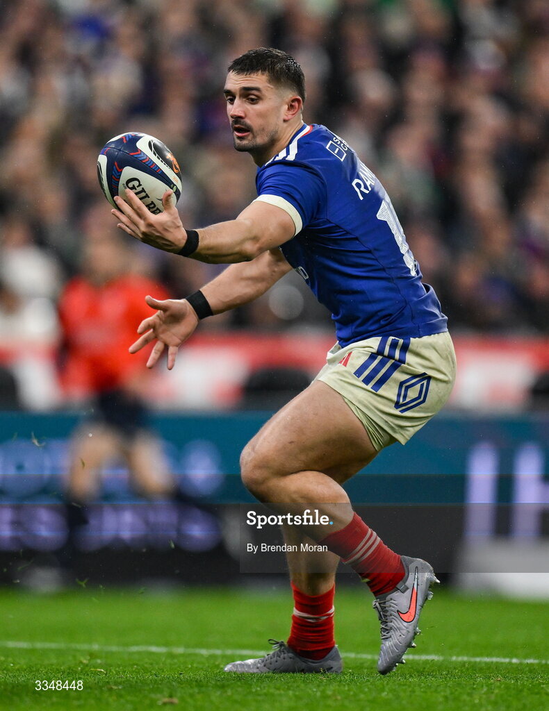 5 February 2026; Thomas Ramos of France during the Guinness 6 Nations Rugby Championship match between France and Ireland at Stade de France in Paris, France. Photo by Brendan Moran/Sportsfile