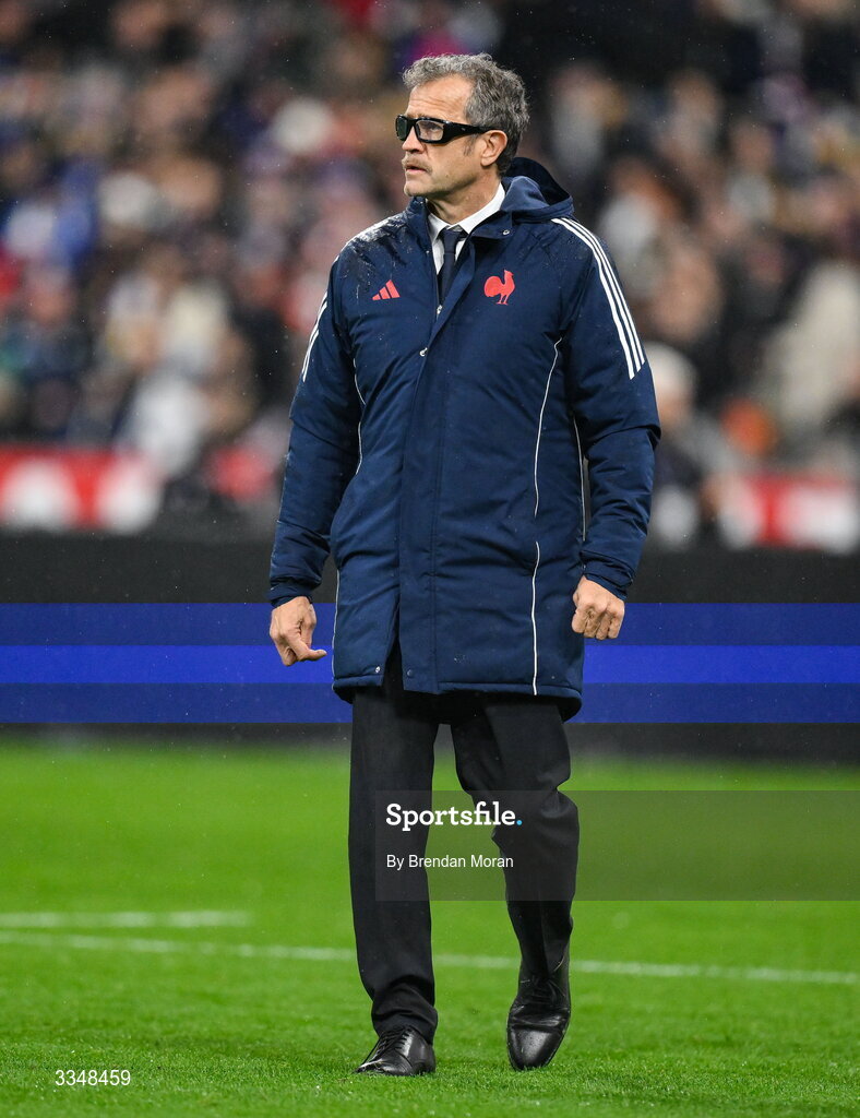 5 February 2026; France head coach Fabien Galthié before the Guinness 6 Nations Rugby Championship match between France and Ireland at Stade de France in Paris, France. Photo by Brendan Moran/Sportsfile