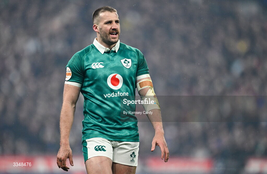 5 February 2026; Stuart McCloskey of Ireland during the Guinness 6 Nations Rugby Championship match between France and Ireland at Stade de France in Paris, France. Photo by Ramsey Cardy/Sportsfile