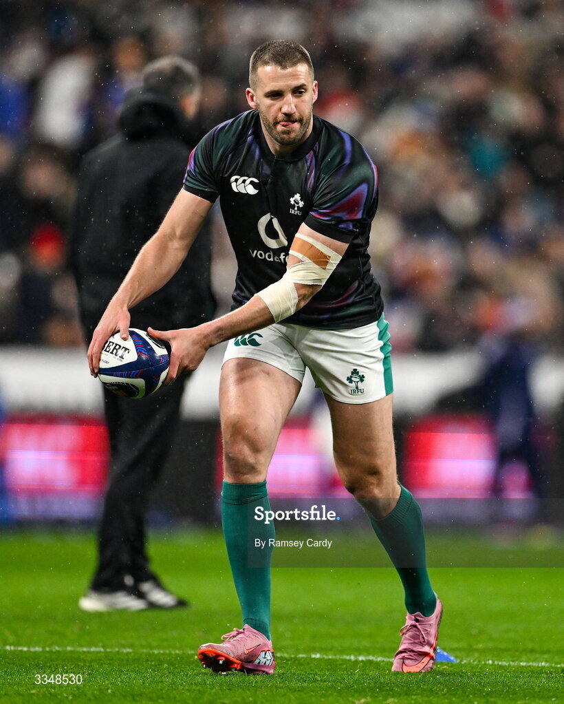 5 February 2026; Stuart McCloskey of Ireland before the Guinness 6 Nations Rugby Championship match between France and Ireland at Stade de France in Paris, France. Photo by Ramsey Cardy/Sportsfile