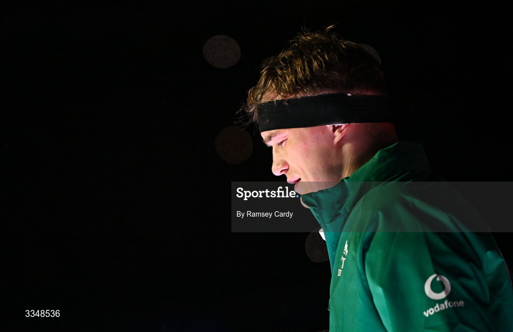 5 February 2026; Josh van der Flier of Ireland before the Guinness 6 Nations Rugby Championship match between France and Ireland at Stade de France in Paris, France. Photo by Ramsey Cardy/Sportsfile