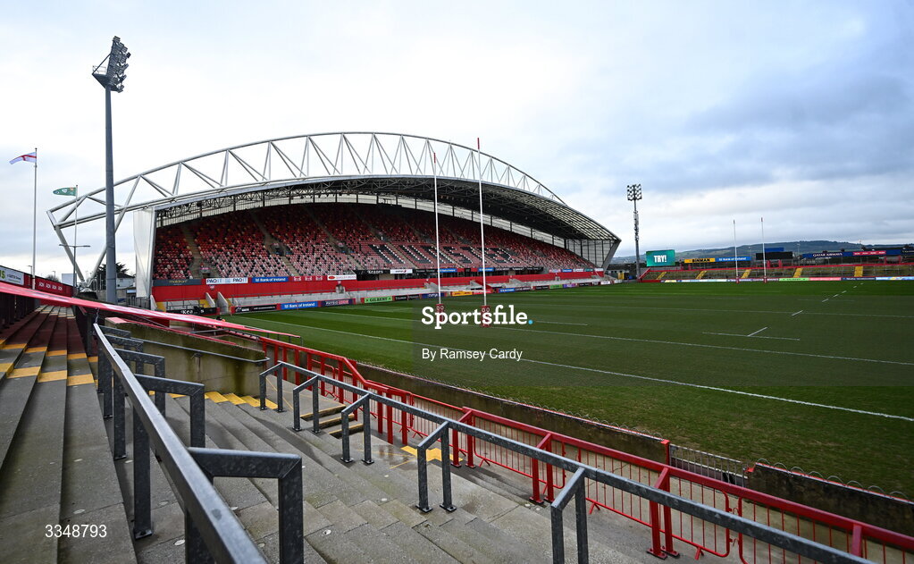 6 February 2026; A general view before the representative fixture rugby union match between Ireland XV and England A at Thomond Park in Limerick. Photo by Ramsey Cardy/Sportsfile