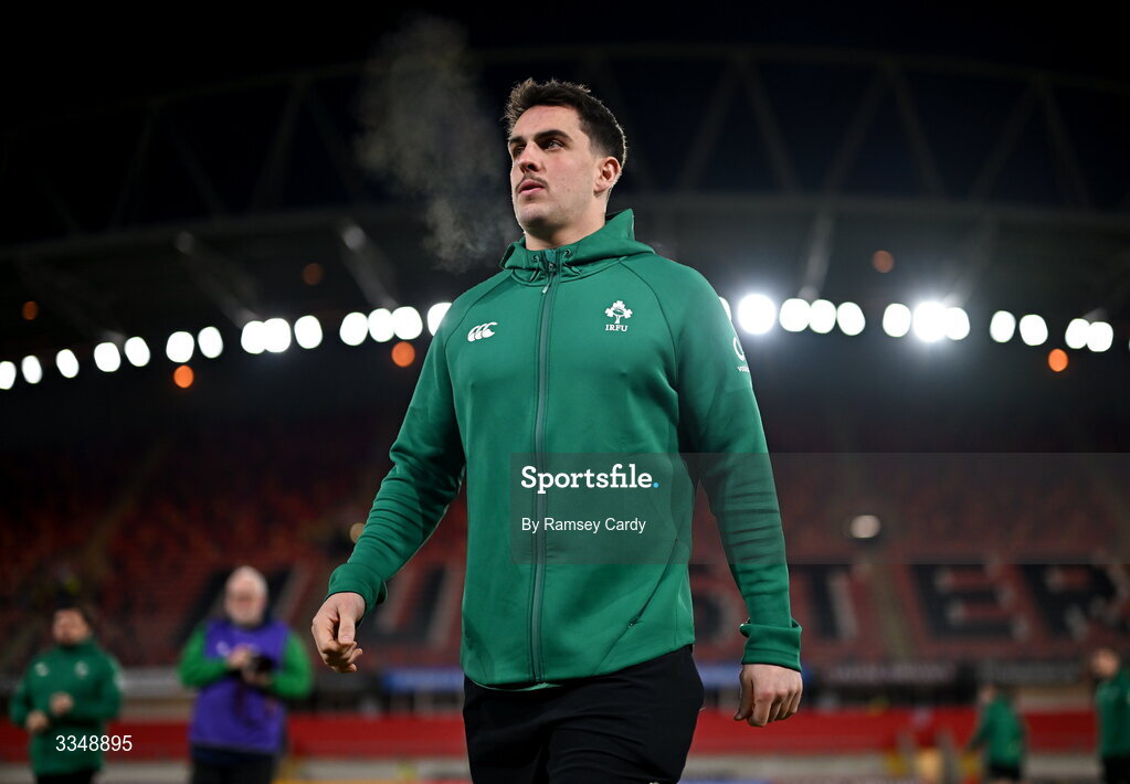 6 February 2026; James Hume of Ireland XV walks the pitch before the representative fixture rugby union match between Ireland XV and England A at Thomond Park in Limerick. Photo by Ramsey Cardy/Sportsfile
