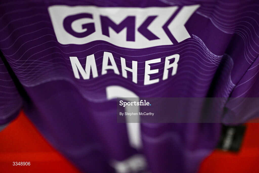 6 February 2026; The jersey of Brian Maher hangs in the Derry City dressing room before the SSE Airtricity Men's Premier Division match between Derry City and Sligo Rovers at The Ryan McBride Brandywell Stadium in Derry. Photo by Stephen McCarthy/Sportsfile