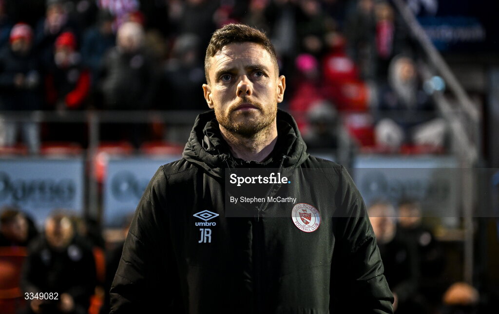 6 February 2026; Sligo Rovers manager John Russell before the SSE Airtricity Men's Premier Division match between Derry City and Sligo Rovers at The Ryan McBride Brandywell Stadium in Derry. Photo by Stephen McCarthy/Sportsfile
