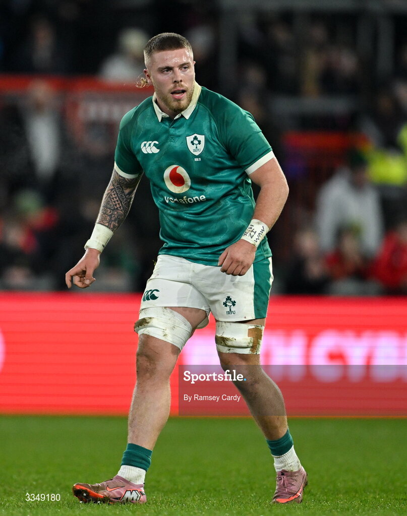6 February 2026; Sean Jansen of Ireland XV during the representative fixture rugby union match between Ireland XV and England A at Thomond Park in Limerick. Photo by Ramsey Cardy/Sportsfile