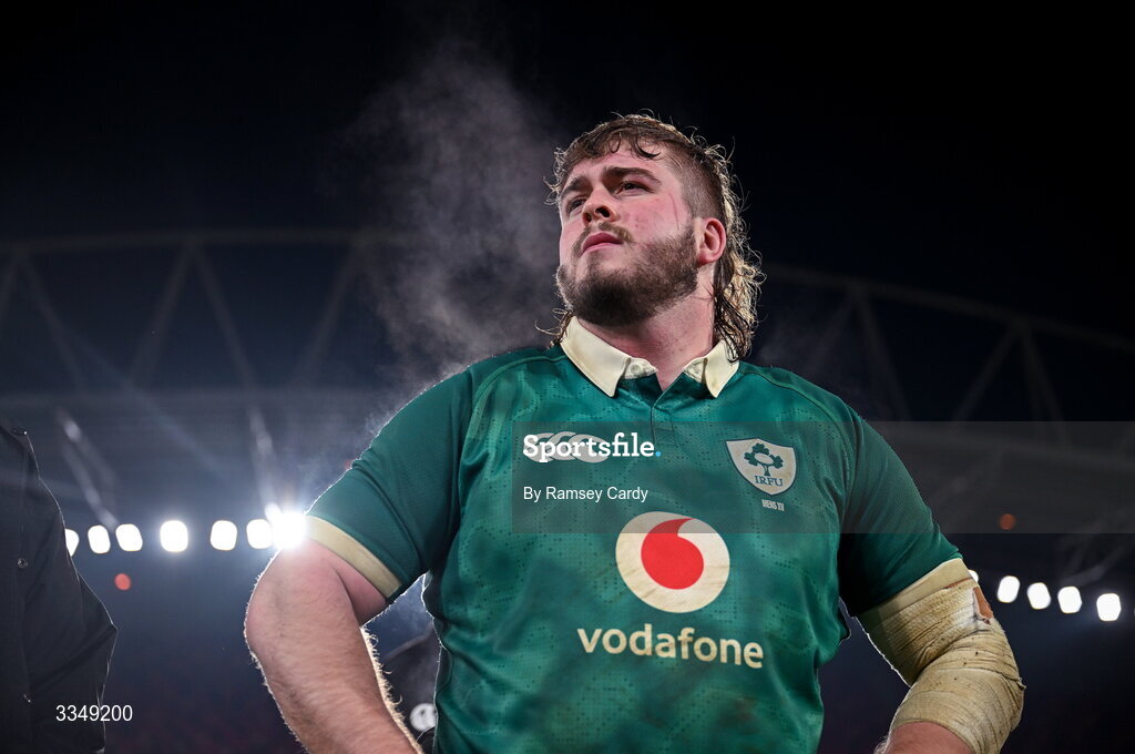 6 February 2026; Scott Wilson of Ireland XV after the representative fixture rugby union match between Ireland XV and England A at Thomond Park in Limerick. Photo by Ramsey Cardy/Sportsfile