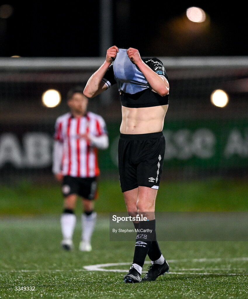 6 February 2026; Gareth McElroy of Sligo Rovers reacts after his side's defeat in the SSE Airtricity Men's Premier Division match between Derry City and Sligo Rovers at The Ryan McBride Brandywell Stadium in Derry. Photo by Stephen McCarthy/Sportsfile