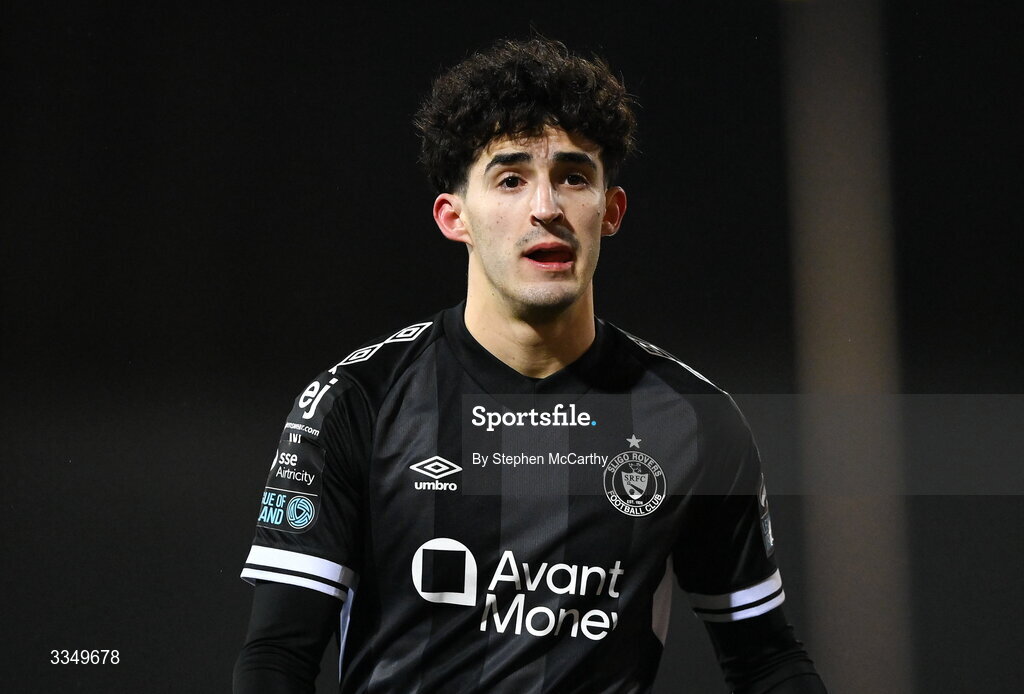 6 February 2026; Jad Hakiki of Sligo Rovers during the SSE Airtricity Men's Premier Division match between Derry City and Sligo Rovers at The Ryan McBride Brandywell Stadium in Derry. Photo by Stephen McCarthy/Sportsfile