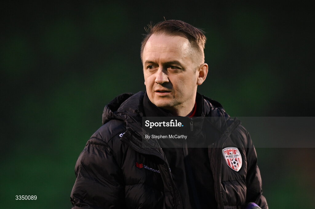 31 January 2026; Derry City kitman Kieran Doyle before the 2026 Men's President's Cup final match between Shamrock Rovers and Derry City at Tallaght Stadium in Dublin. Photo by Stephen McCarthy/Sportsfile