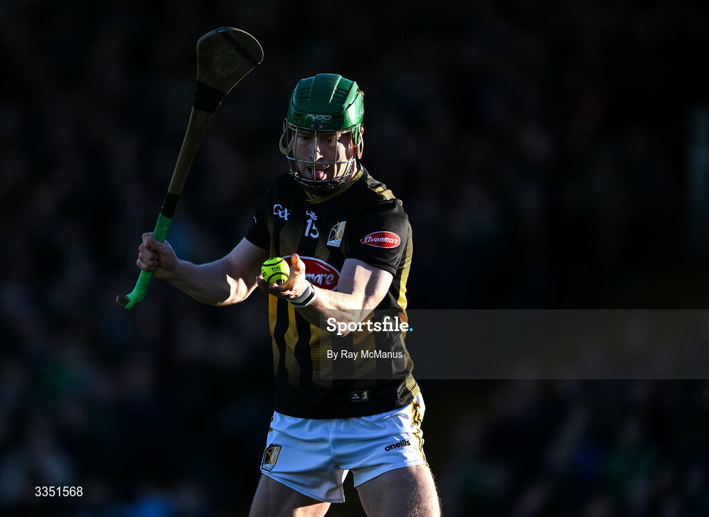 8 February 2026; Mossy Keoghan of Kilkenny during the Allianz Hurling League Division 1A match between Limerick and Kilkenny at TUS Gaelic Grounds in Limerick. Photo by Ray McManus/Sportsfile