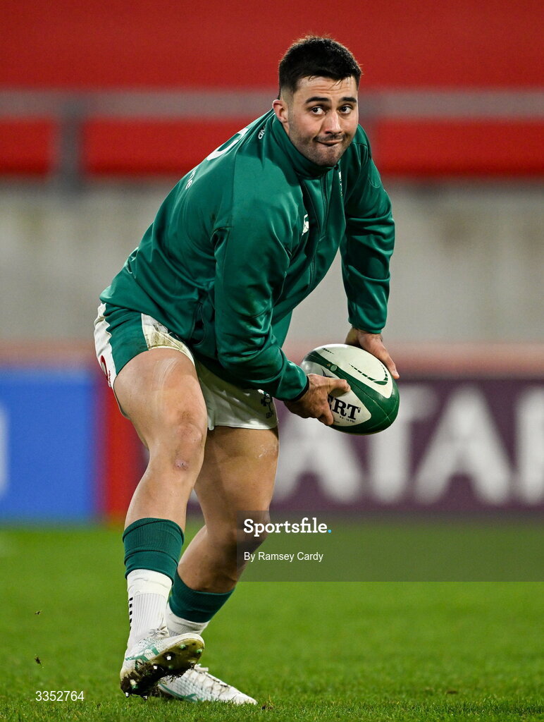 6 February 2026; Dan Kelly of Ireland XV before the representative fixture rugby union match between Ireland XV and England A at Thomond Park in Limerick. Photo by Ramsey Cardy/Sportsfile