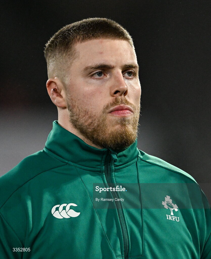6 February 2026; Sean Jansen of Ireland XV before the representative fixture rugby union match between Ireland XV and England A at Thomond Park in Limerick. Photo by Ramsey Cardy/Sportsfile