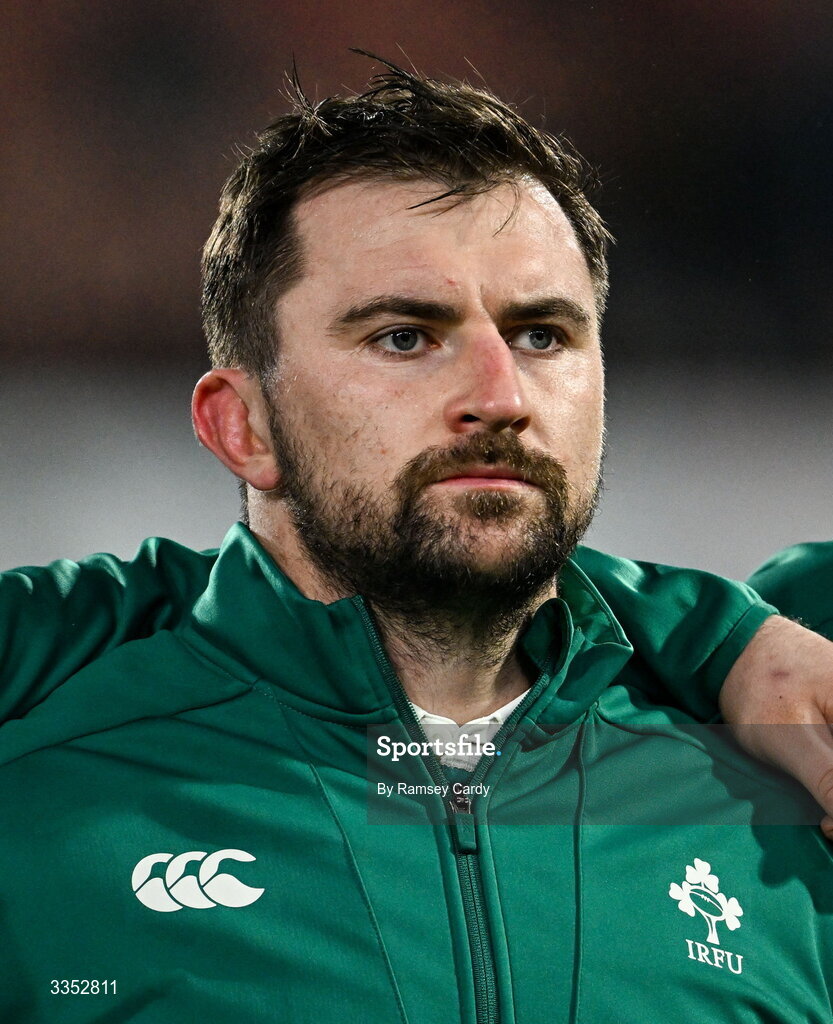 6 February 2026; Diarmuid Barron of Ireland XV before the representative fixture rugby union match between Ireland XV and England A at Thomond Park in Limerick. Photo by Ramsey Cardy/Sportsfile