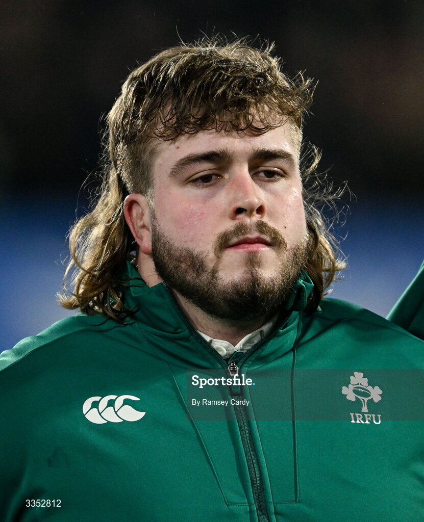 6 February 2026; Scott Wilson of Ireland XV before the representative fixture rugby union match between Ireland XV and England A at Thomond Park in Limerick. Photo by Ramsey Cardy/Sportsfile