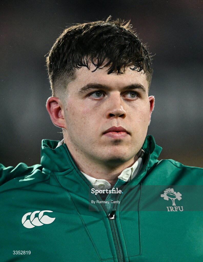6 February 2026; Billy Bohan of Ireland XV before the representative fixture rugby union match between Ireland XV and England A at Thomond Park in Limerick. Photo by Ramsey Cardy/Sportsfile