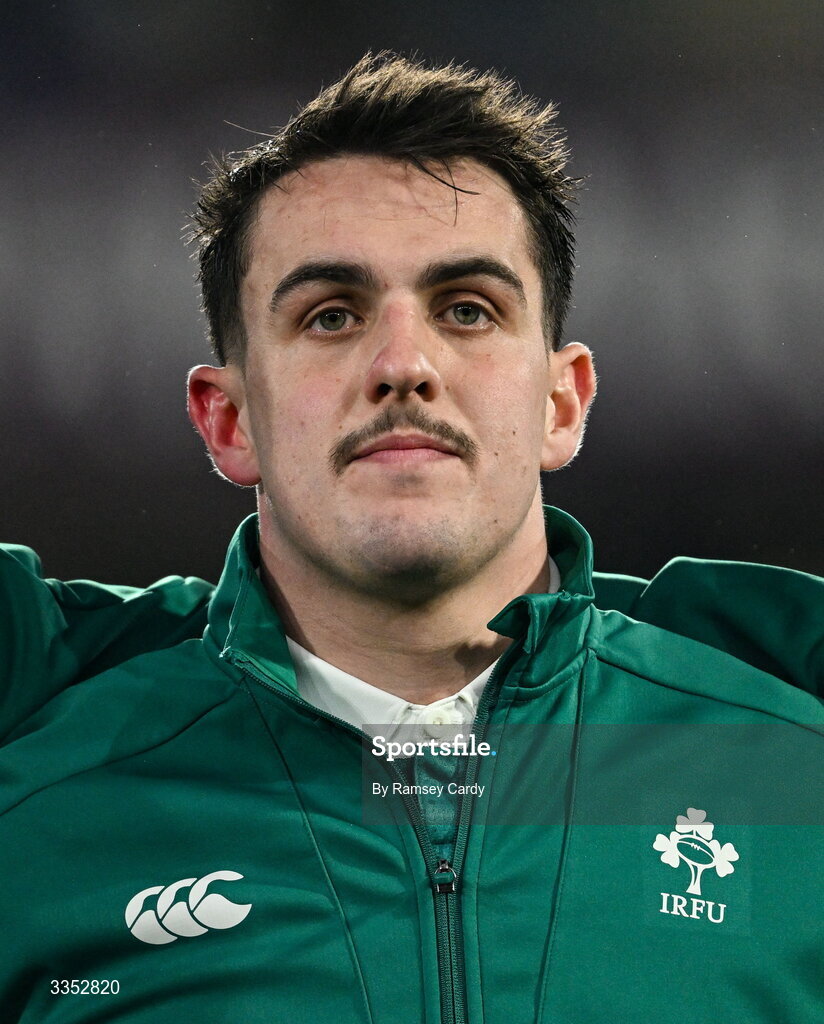 6 February 2026; James Hume of Ireland XV before the representative fixture rugby union match between Ireland XV and England A at Thomond Park in Limerick. Photo by Ramsey Cardy/Sportsfile