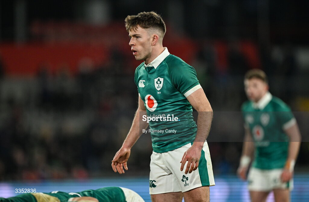 6 February 2026; Matthew Devine of Ireland XV during the representative fixture rugby union match between Ireland XV and England A at Thomond Park in Limerick. Photo by Ramsey Cardy/Sportsfile