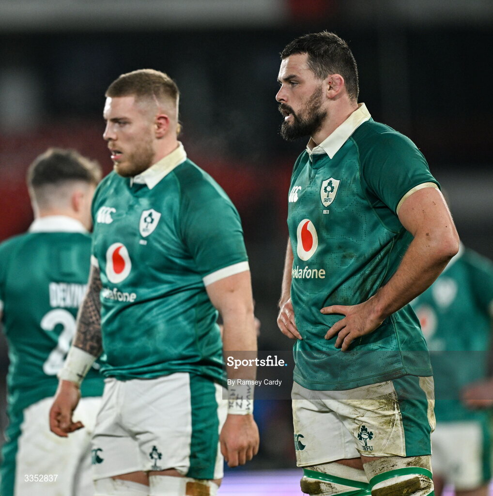 6 February 2026; Max Deegan of Ireland XV during the representative fixture rugby union match between Ireland XV and England A at Thomond Park in Limerick. Photo by Ramsey Cardy/Sportsfile
