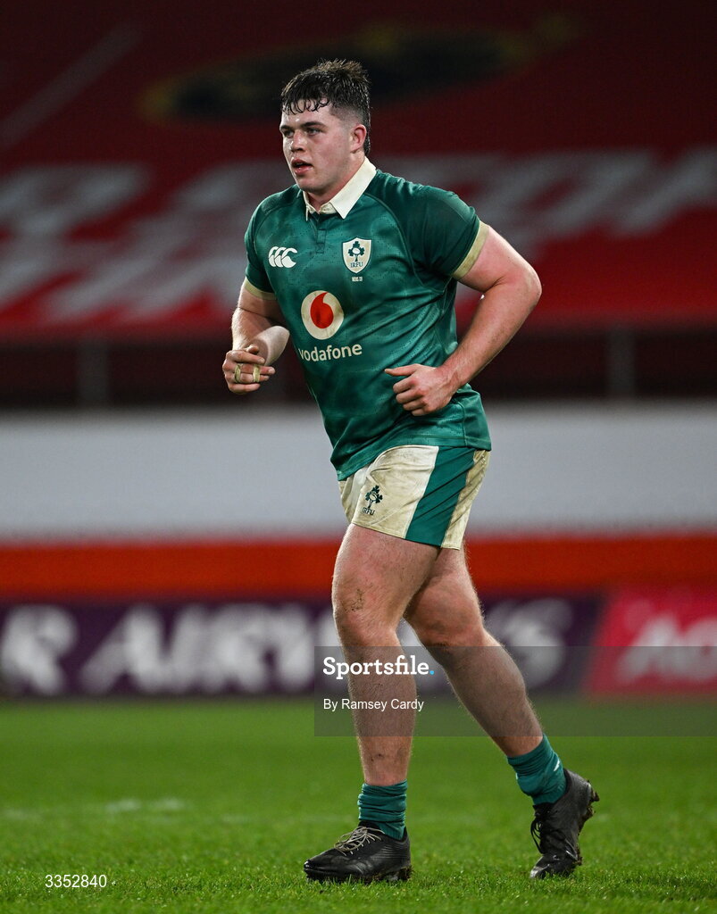 6 February 2026; Billy Bohan of Ireland XV during the representative fixture rugby union match between Ireland XV and England A at Thomond Park in Limerick. Photo by Ramsey Cardy/Sportsfile