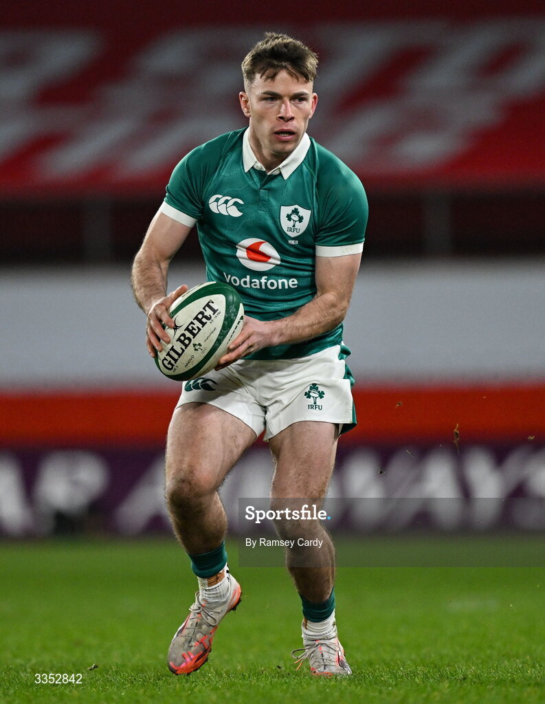 6 February 2026; Matthew Devine of Ireland XV during the representative fixture rugby union match between Ireland XV and England A at Thomond Park in Limerick. Photo by Ramsey Cardy/Sportsfile