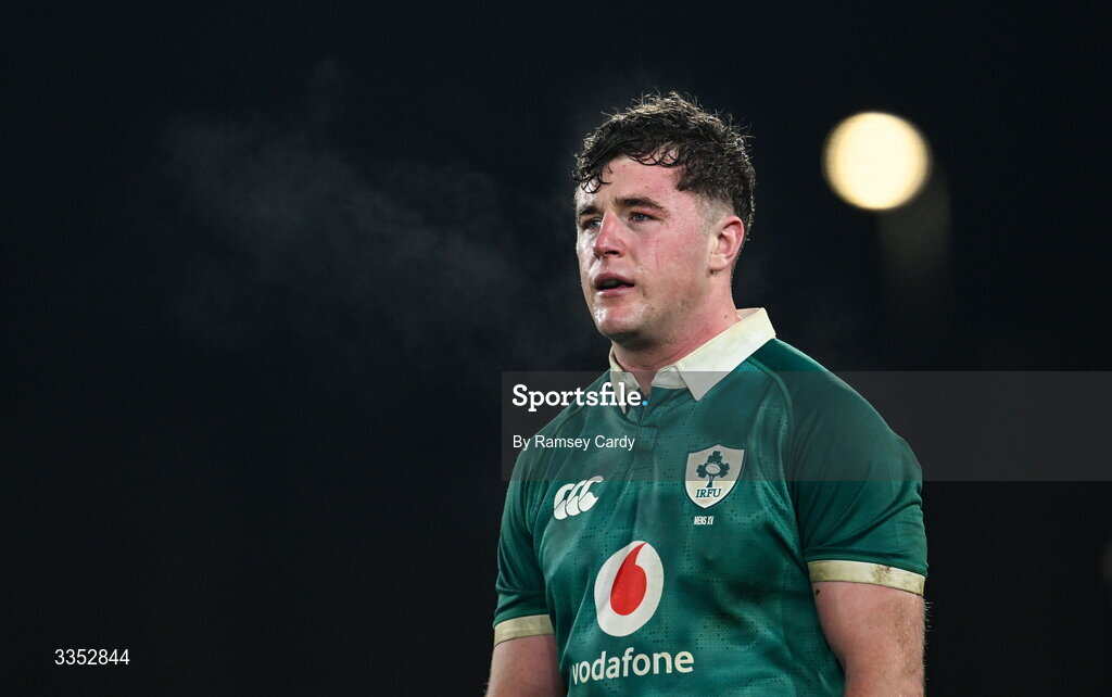 6 February 2026; Gus McCarthy of Ireland XV during the representative fixture rugby union match between Ireland XV and England A at Thomond Park in Limerick. Photo by Ramsey Cardy/Sportsfile