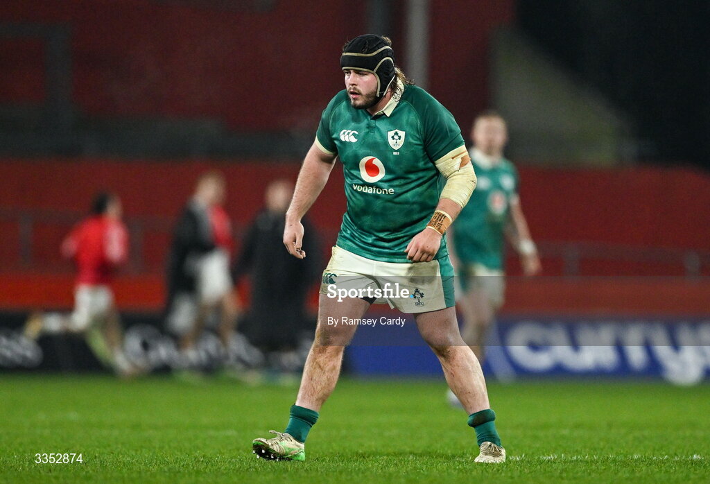 6 February 2026; Scott Wilson of Ireland XV during the representative fixture rugby union match between Ireland XV and England A at Thomond Park in Limerick. Photo by Ramsey Cardy/Sportsfile