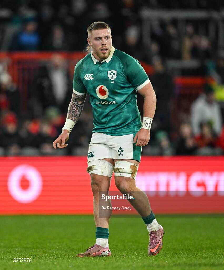 6 February 2026; Sean Jansen of Ireland XV during the representative fixture rugby union match between Ireland XV and England A at Thomond Park in Limerick. Photo by Ramsey Cardy/Sportsfile