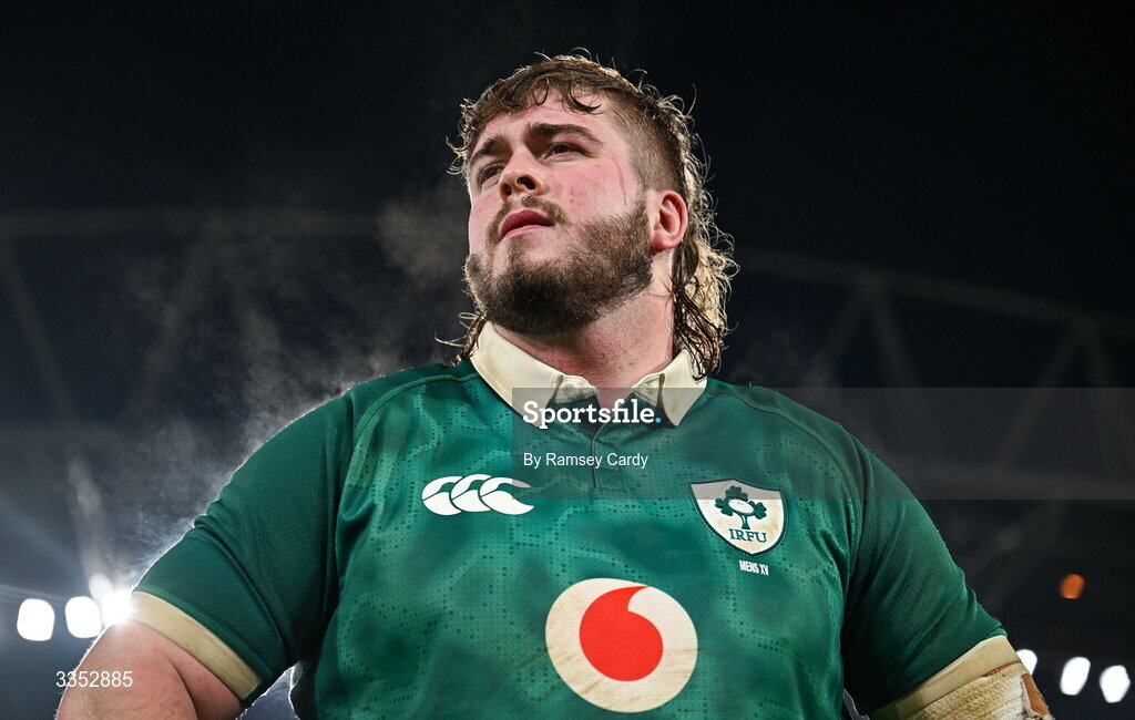 6 February 2026; Scott Wilson of Ireland XV during the representative fixture rugby union match between Ireland XV and England A at Thomond Park in Limerick. Photo by Ramsey Cardy/Sportsfile