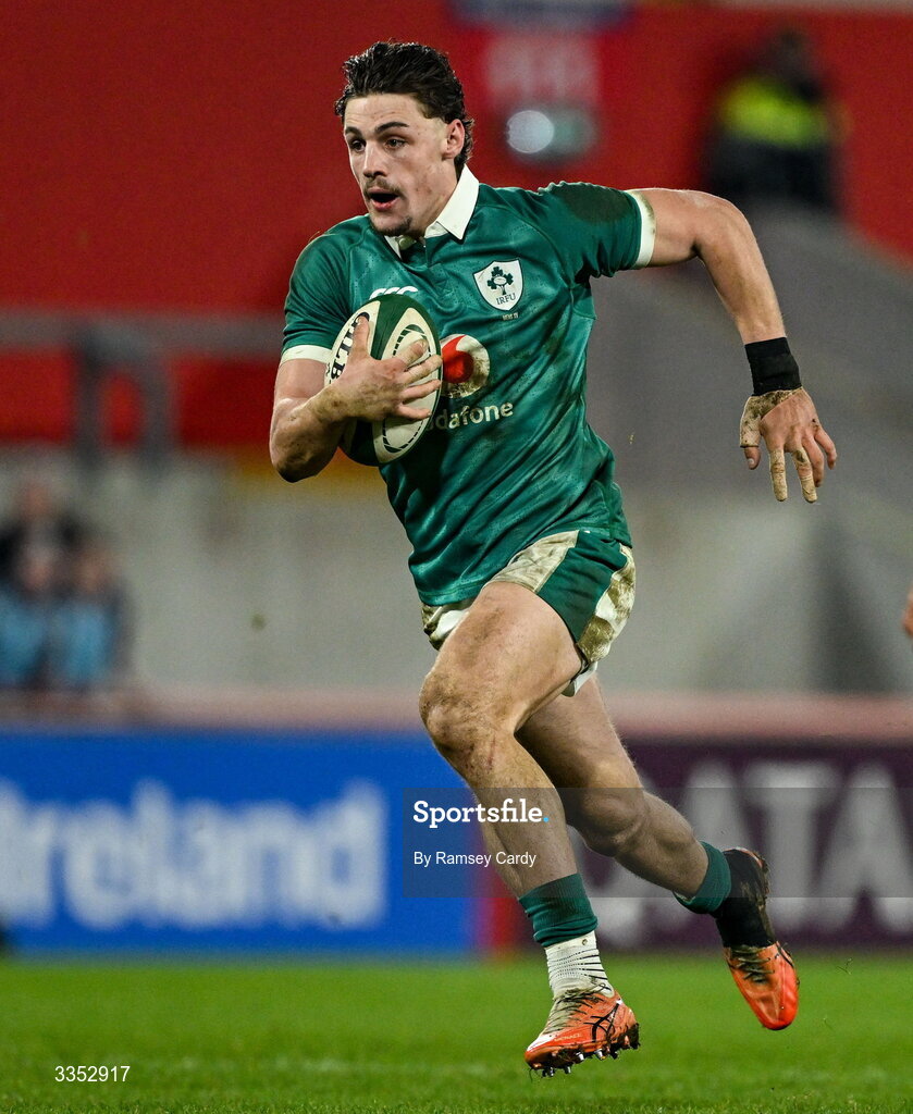 6 February 2026; Joshua Kenny of Ireland XV during the representative fixture rugby union match between Ireland XV and England A at Thomond Park in Limerick. Photo by Ramsey Cardy/Sportsfile
