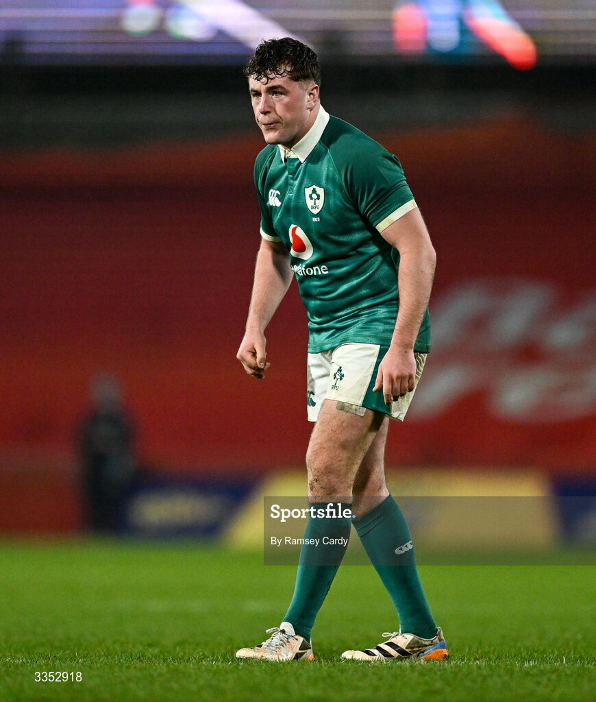 6 February 2026; Gus McCarthy of Ireland XV during the representative fixture rugby union match between Ireland XV and England A at Thomond Park in Limerick. Photo by Ramsey Cardy/Sportsfile