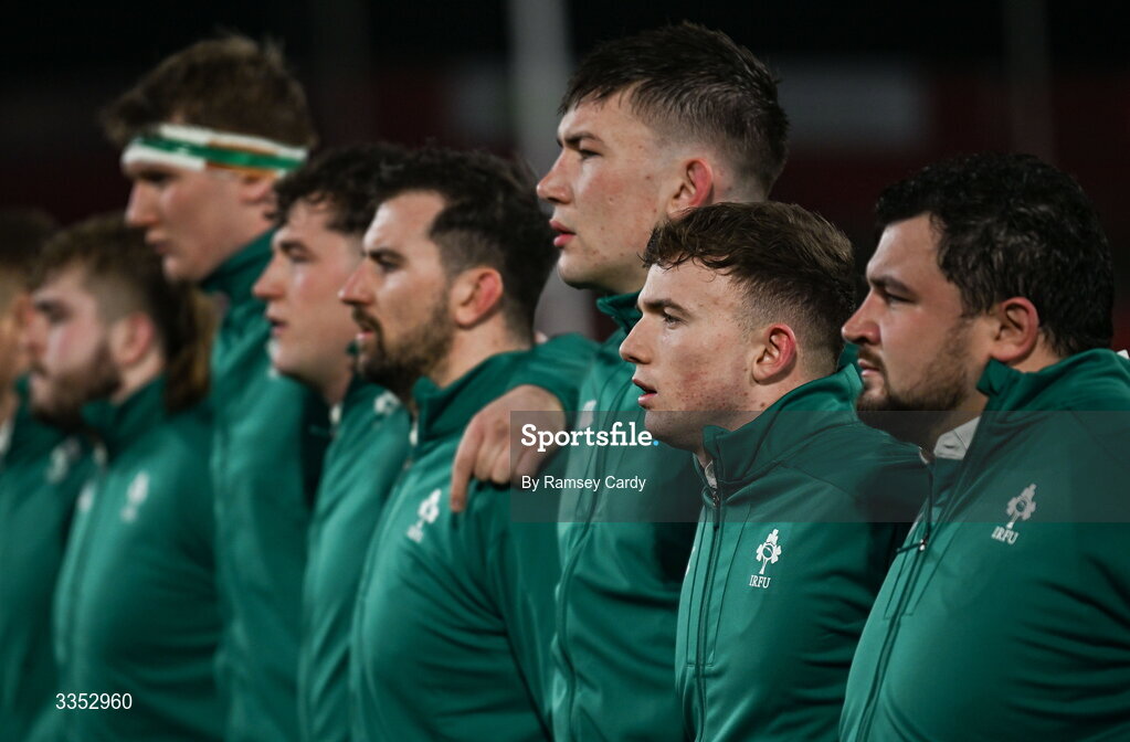 6 February 2026; Jack Murphy of of Ireland XV before the representative fixture rugby union match between Ireland XV and England A at Thomond Park in Limerick. Photo by Ramsey Cardy/Sportsfile