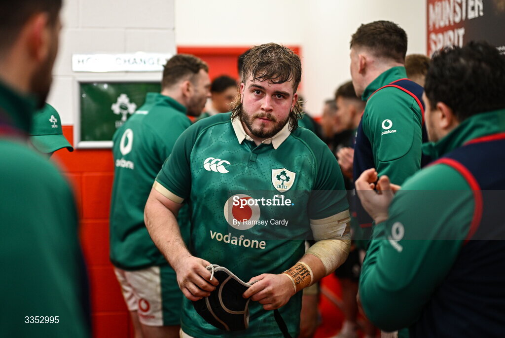 6 February 2026; Scott Wilson of Ireland XV during the representative fixture rugby union match between Ireland XV and England A at Thomond Park in Limerick. Photo by Ramsey Cardy/Sportsfile