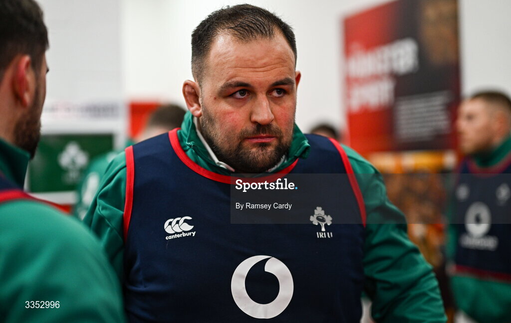 6 February 2026; Jack Aungier of Ireland XV during the representative fixture rugby union match between Ireland XV and England A at Thomond Park in Limerick. Photo by Ramsey Cardy/Sportsfile