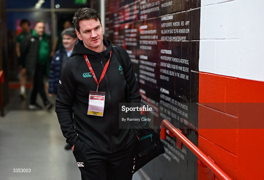 6 February 2026; Ireland XV attack coach Mark Sexton before the representative fixture rugby union match between Ireland XV and England A at Thomond Park in Limerick. Photo by Ramsey Cardy/Sportsfile
