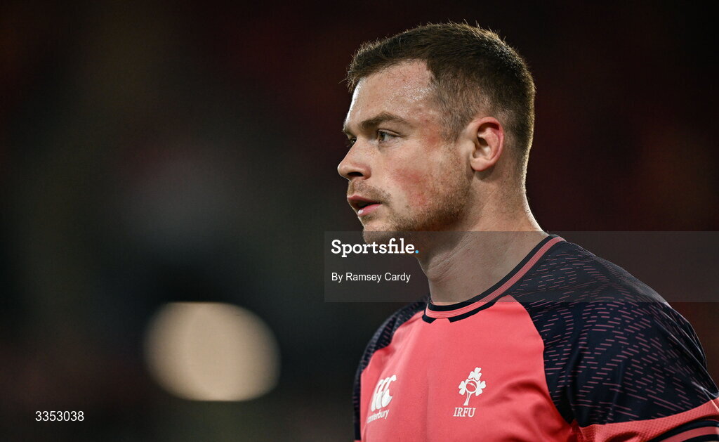 6 February 2026; Zac Ward of Ireland XV before the representative fixture rugby union match between Ireland XV and England A at Thomond Park in Limerick. Photo by Ramsey Cardy/Sportsfile