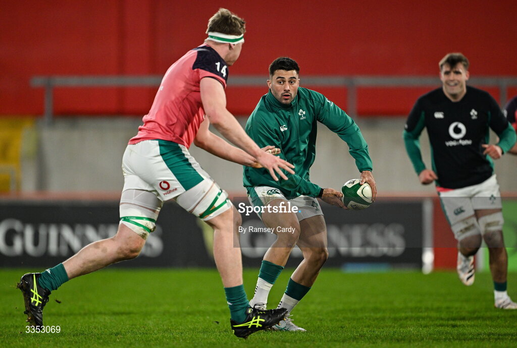 6 February 2026; Dan Kelly of Ireland XV before the representative fixture rugby union match between Ireland XV and England A at Thomond Park in Limerick. Photo by Ramsey Cardy/Sportsfile
