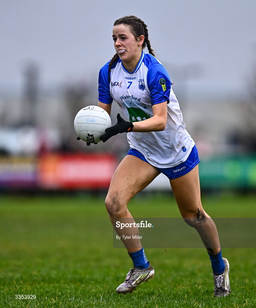 7 February 2026; Ruby Browne of Waterford during the Lidl Ladies National Football League Division 1 Round 3 match between Waterford and Dublin at Dungarvan GAA Club in Dungarvan, Waterford. Photo by Tyler Miller/Sportsfile
