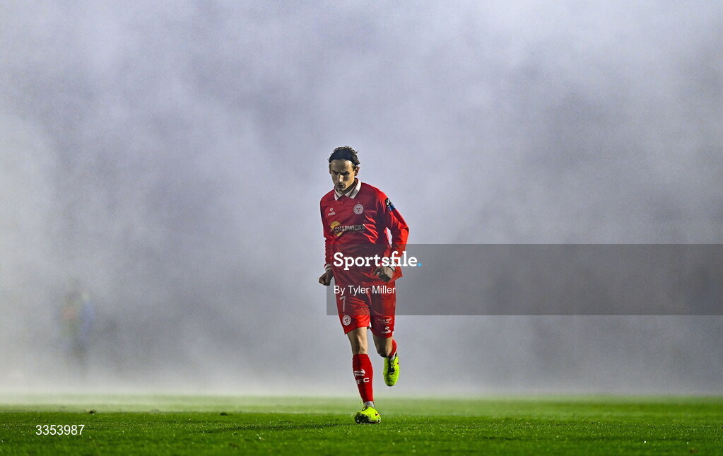 6 February 2026; Harry Wood of Shelbourne during the SSE Airtricity Men's Premier Division match between Waterford and Shelbourne at the Regional Sports Centre in Waterford. Photo by Tyler Miller/Sportsfile
