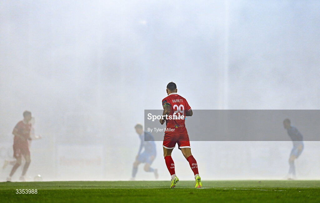 6 February 2026; Paddy Barrett of Shelbourne during the SSE Airtricity Men's Premier Division match between Waterford and Shelbourne at the Regional Sports Centre in Waterford. Photo by Tyler Miller/Sportsfile