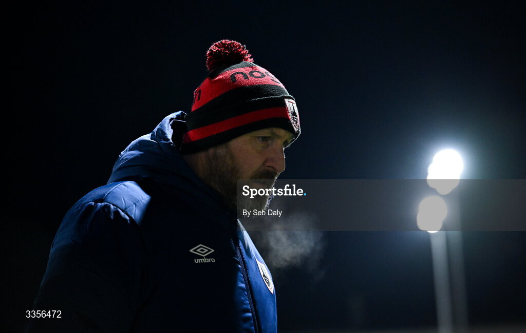 13 February 2026; Longford Town manager Wayne Groves after the SSE Airtricity Men's First Division match between Bray Wanderers and Longford Town at Carlisle Grounds in Bray, Wicklow. Photo by Seb Daly/Sportsfile