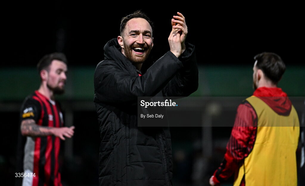 13 February 2026; Dean George of Longford Town after the SSE Airtricity Men's First Division match between Bray Wanderers and Longford Town at Carlisle Grounds in Bray, Wicklow. Photo by Seb Daly/Sportsfile