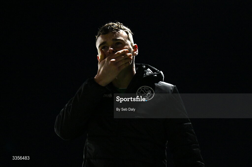 13 February 2026; Daniel Ring of Bray Wanderers after the SSE Airtricity Men's First Division match between Bray Wanderers and Longford Town at Carlisle Grounds in Bray, Wicklow. Photo by Seb Daly/Sportsfile