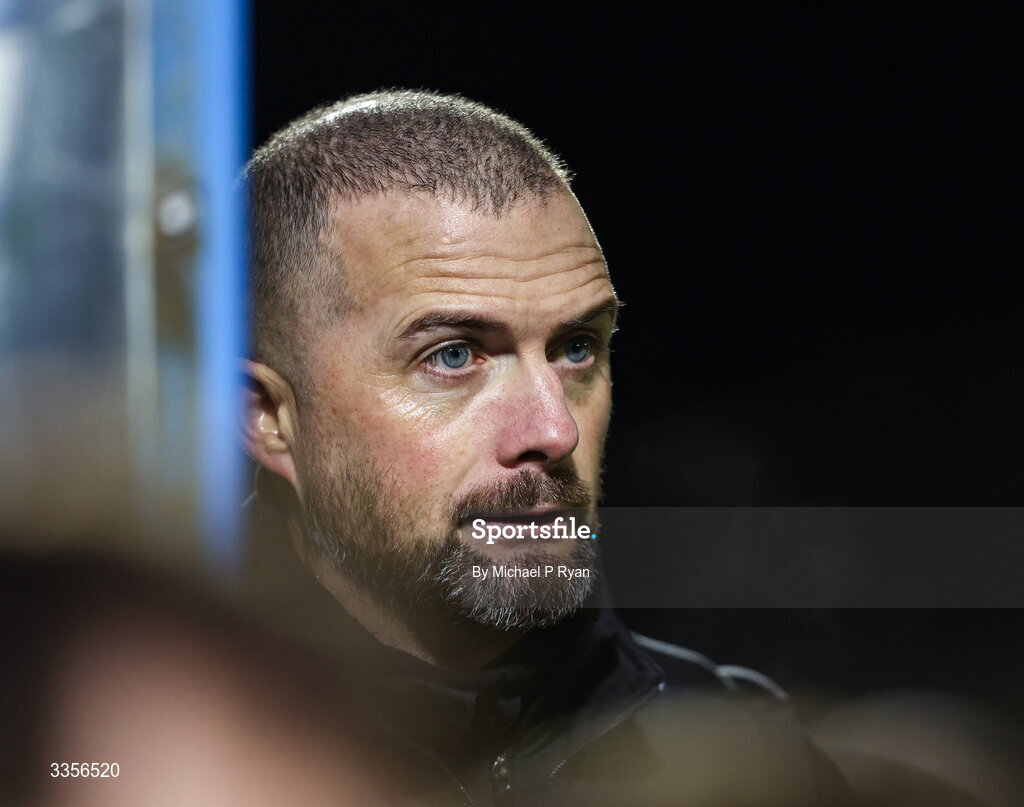 13 February 2026; Cobh Ramblers manager Fran Rockett during the SSE Airtricity Men's First Division match between Cobh Ramblers and Wexford at St Colman's Park in Cobh, Cork. Photo by Michael P Ryan/Sportsfile