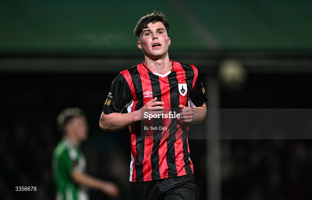 13 February 2026; Daragh Murtagh of Longford Town during the SSE Airtricity Men's First Division match between Bray Wanderers and Longford Town at Carlisle Grounds in Bray, Wicklow. Photo by Seb Daly/Sportsfile